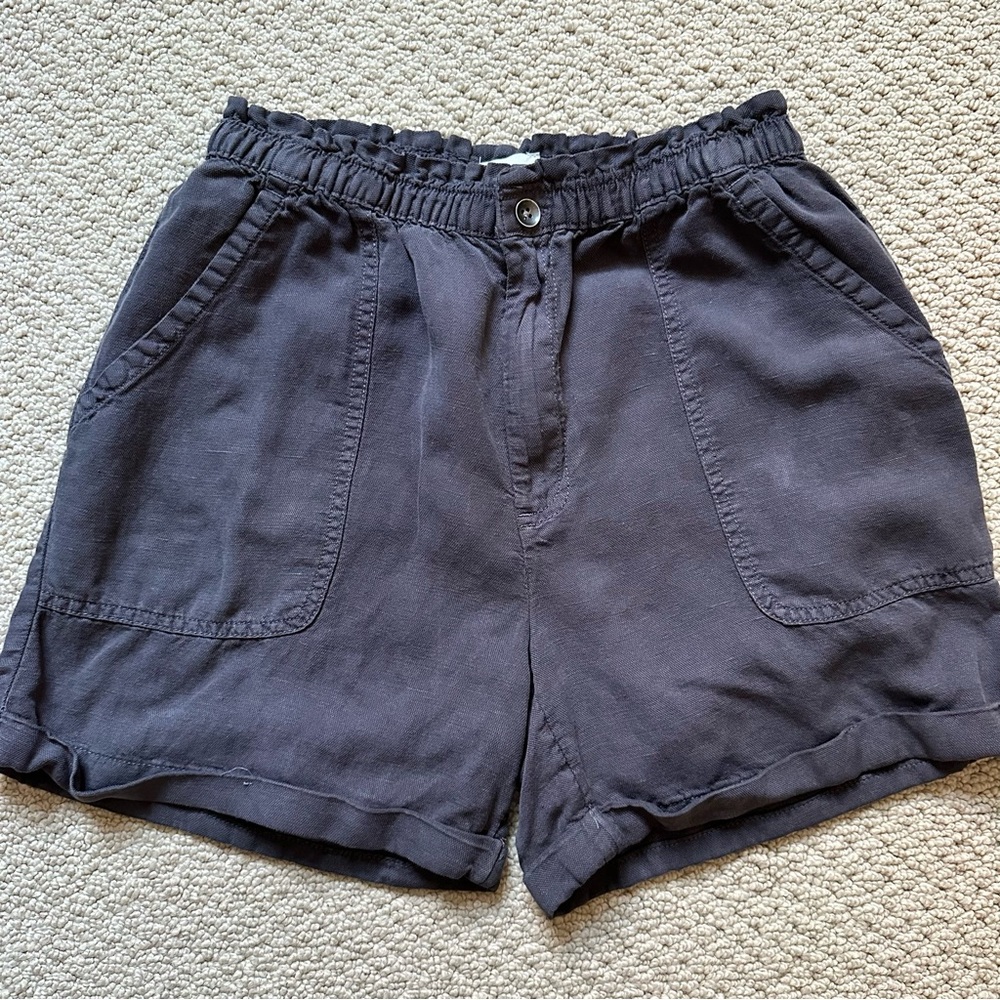 Joie‎ Dark Grey Linen Blend Shorts Relax Vacay Boho